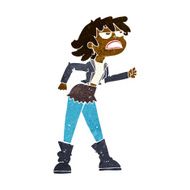 cartoon angry biker girl N6
