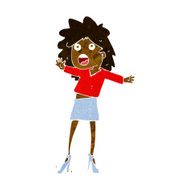 cartoon woman having trouble walking in heels N5