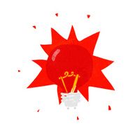 cartoon red light bulb N13