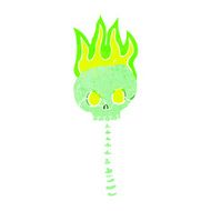 cartoon spooky skull and spine N6