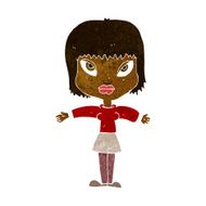 cartoon woman with outstretched arms N6