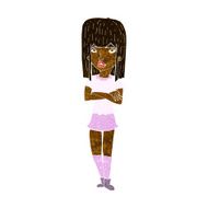cartoon girl with crossed arms N6