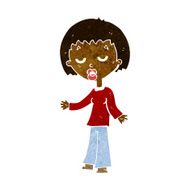 cartoon tired woman N16
