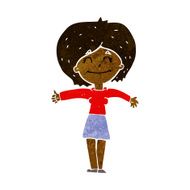 cartoon woman giving thumbs up sign N6