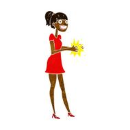Cartoon Woman Clapping Hands N7