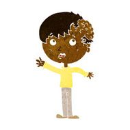 cartoon boy with growth on head N20