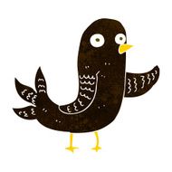 cartoon waving bird N11