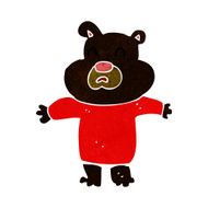 cartoon unhappy black bear N3