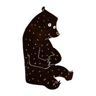 cartoon happy black bear N3