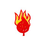 cartoon leaf on fire symbol N2