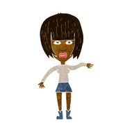 cartoon woman waving away N6