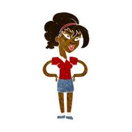 cartoon woman with hands on hips N108