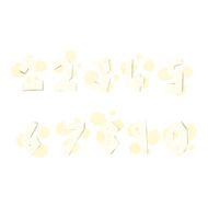 cartoon wooden numbers N6