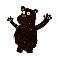 cartoon funny black bear N3