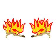 cartoon flaming antlers N2