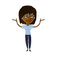 cartoon woman shrugging N32