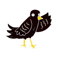 cartoon waving bird N12