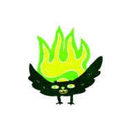 cartoon spooky vampire bat N16
