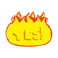 cartoon flaming yes symbol N2