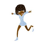 cartoon woman kicking off sock N5