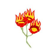 cartoon burning flowers N10