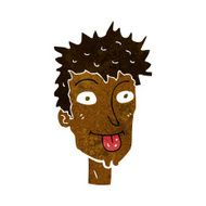 cartoon man sticking out tongue N16