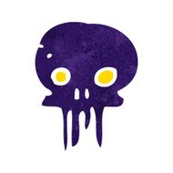 cartoon spooky skull symbol N14