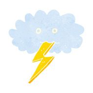cartoon lightning bolt and cloud N5