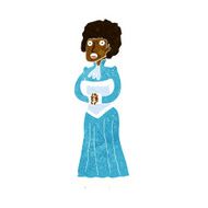 cartoon shocked victorian woman N6