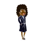 cartoon woman in trench coat N15
