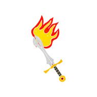 cartoon flaming sword N13