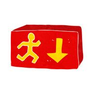 cartoon exit sign N10