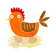 cartoon hen on eggs N6
