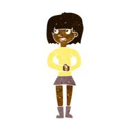 cartoon friendly woman N38