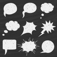 Vector Set of Chalkboard speech bubbles - Illustration