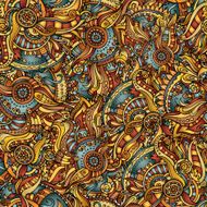 decorative doodles ornamental seamless pattern