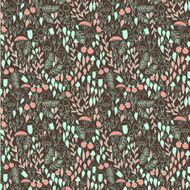 Doodle autumn forest seamless pattern N2