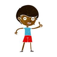 cartoon boy giving thumbs up symbol N10