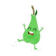 cartoon happy dancing pear N6