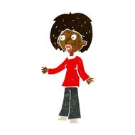 cartoon surprised woman N120
