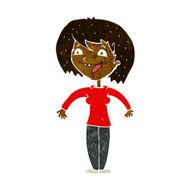 cartoon excited woman N76