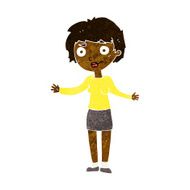 cartoon confused woman N72