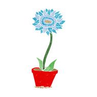 cartoon flower in pot N8