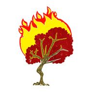 cartoon burning tree N17