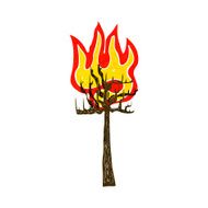 Cartoon Tree On Fire N5