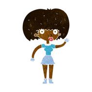 Cartoon Woman Waving N170