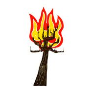 Cartoon Tree On Fire N6