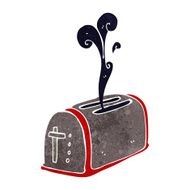cartoon toaster burning toast