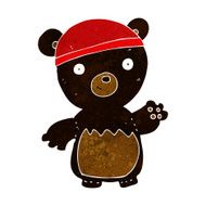 cartoon black bear wearing hat N2
