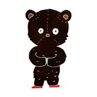 cartoon teddy black bear cub N4